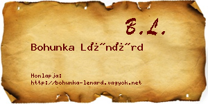 Bohunka Lénárd névjegykártya